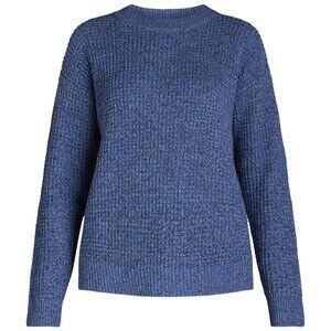 New Women's Time & Tru Waffle Knit Sweater Size L Denim Tweed